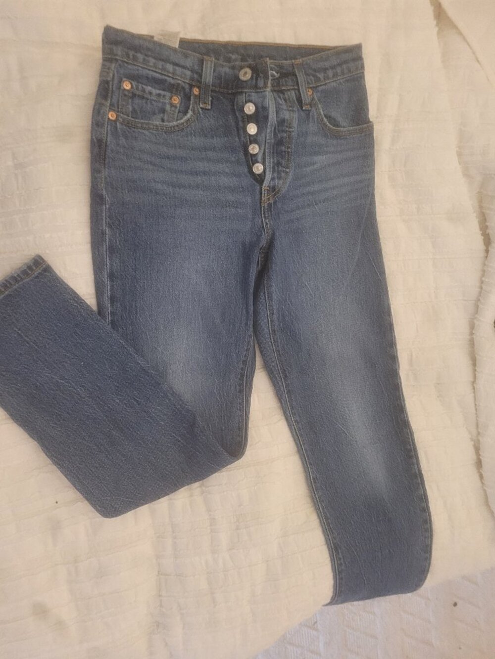 Levi 501 Med Wash Jeans For Women